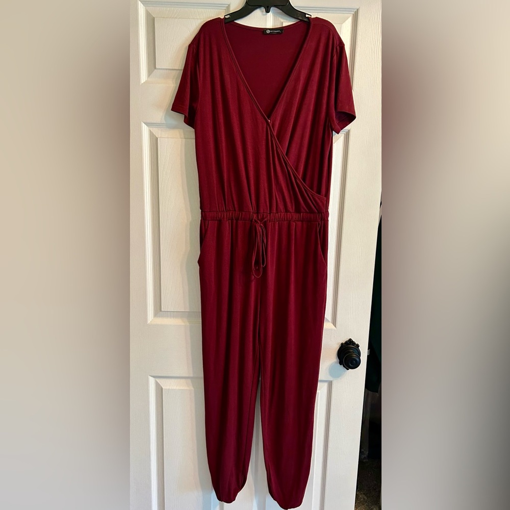 Burgundy Wrap Jumpsuit
